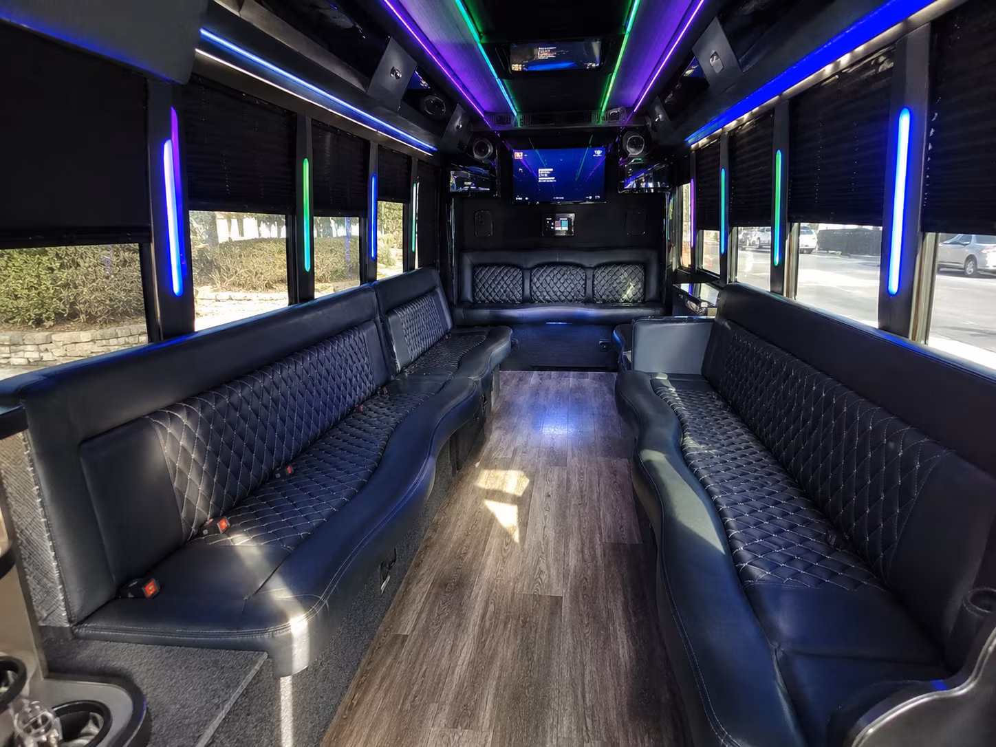 pueblo 15 passenger party bus interior