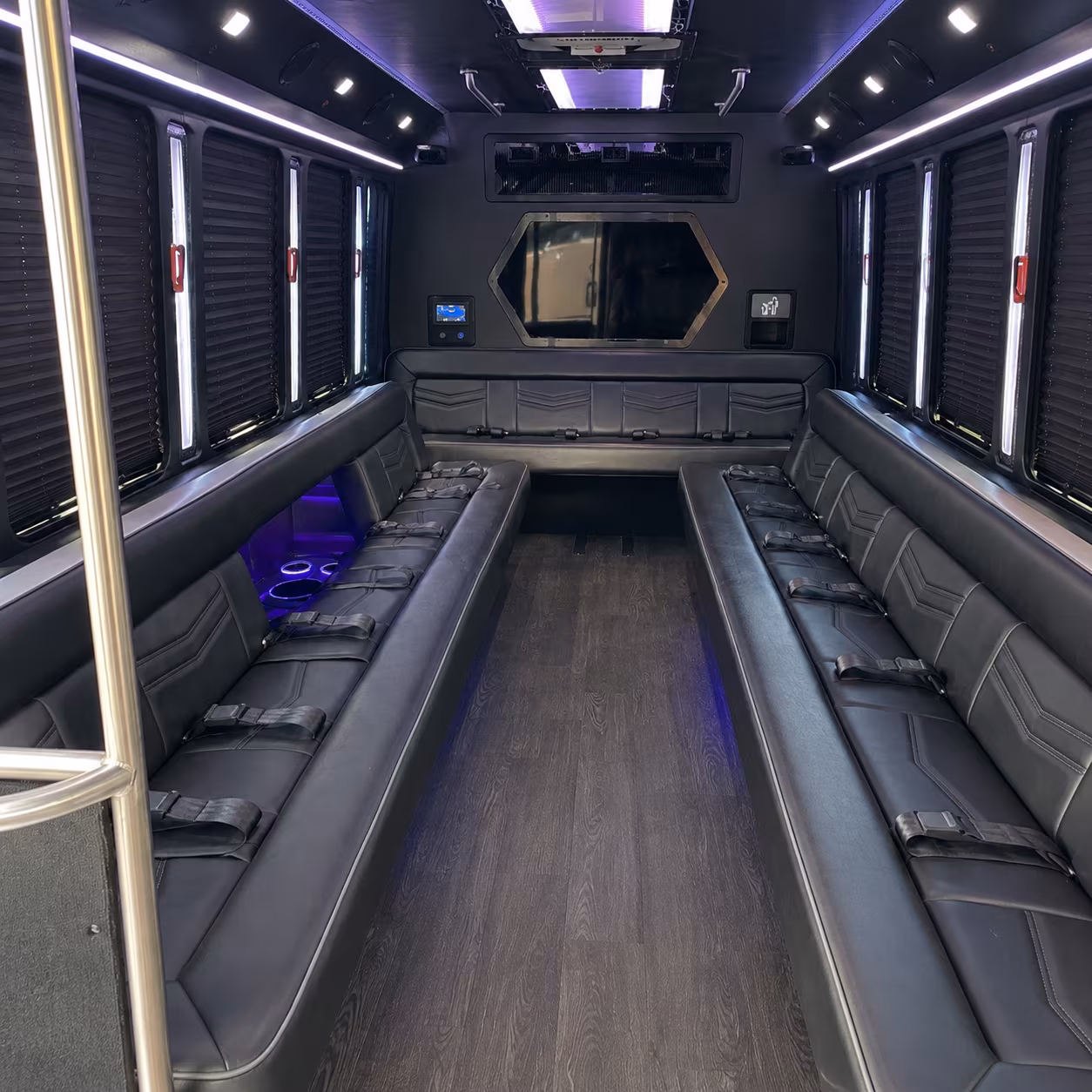 pueblo 18 passenger party bus interior