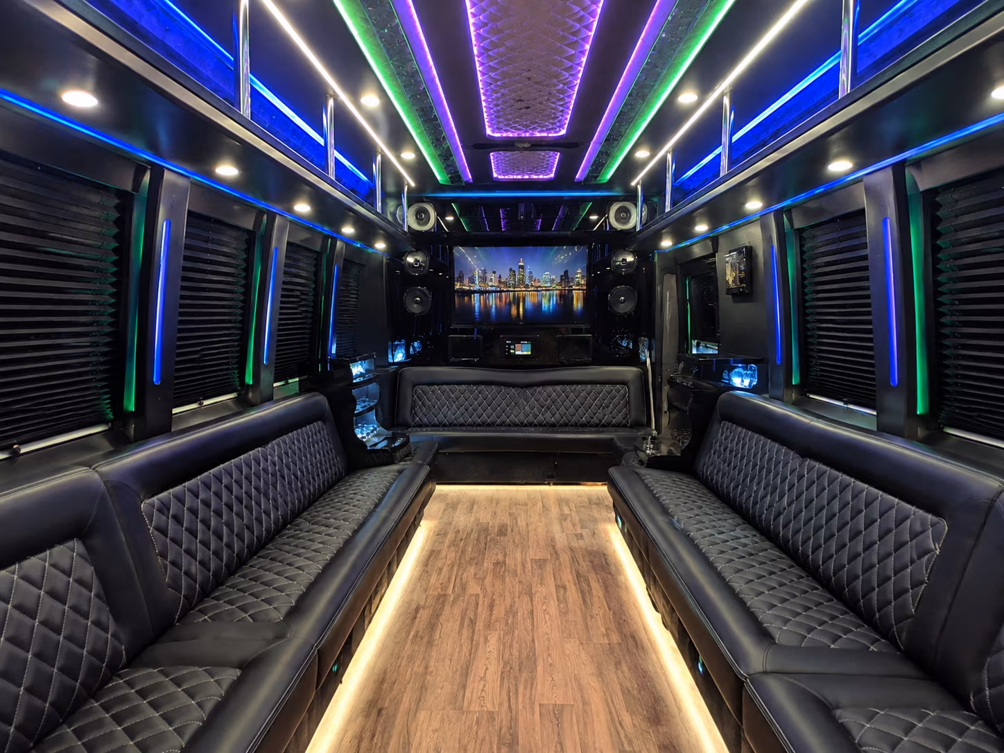 pueblo 25 passenger party bus interior