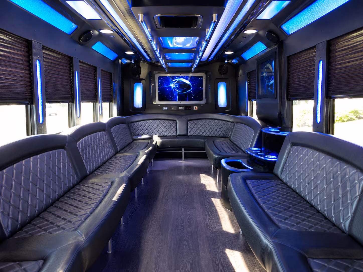 pueblo 28 passenger party bus inside
