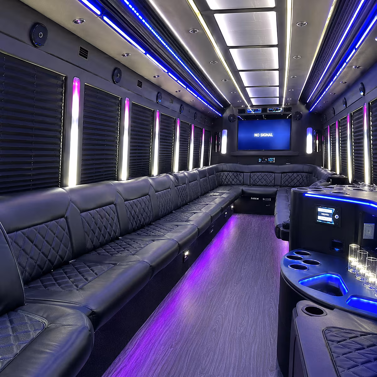 pueblo 30 passenger party bus inside