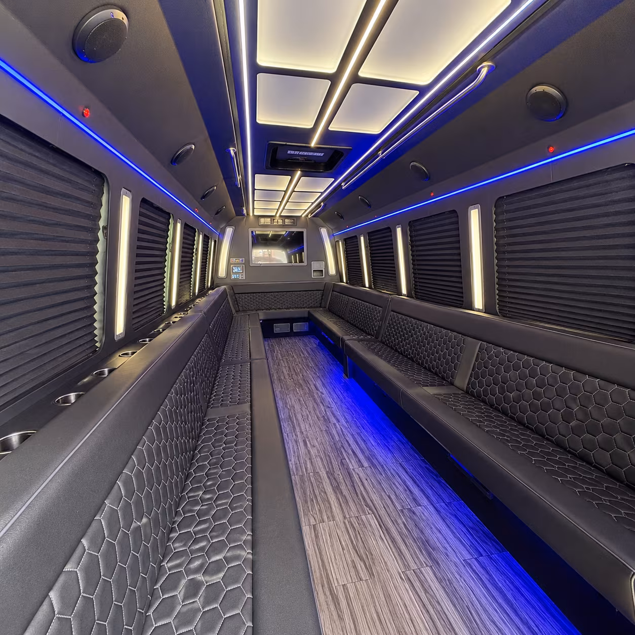 pueblo 30 passenger party bus interior