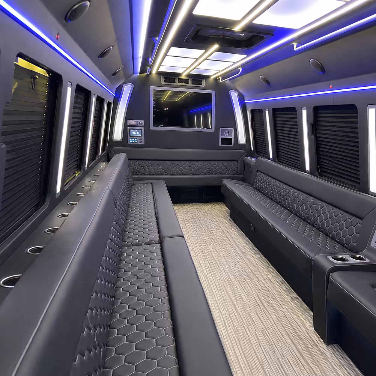 pueblo 40 passenger party bus inside