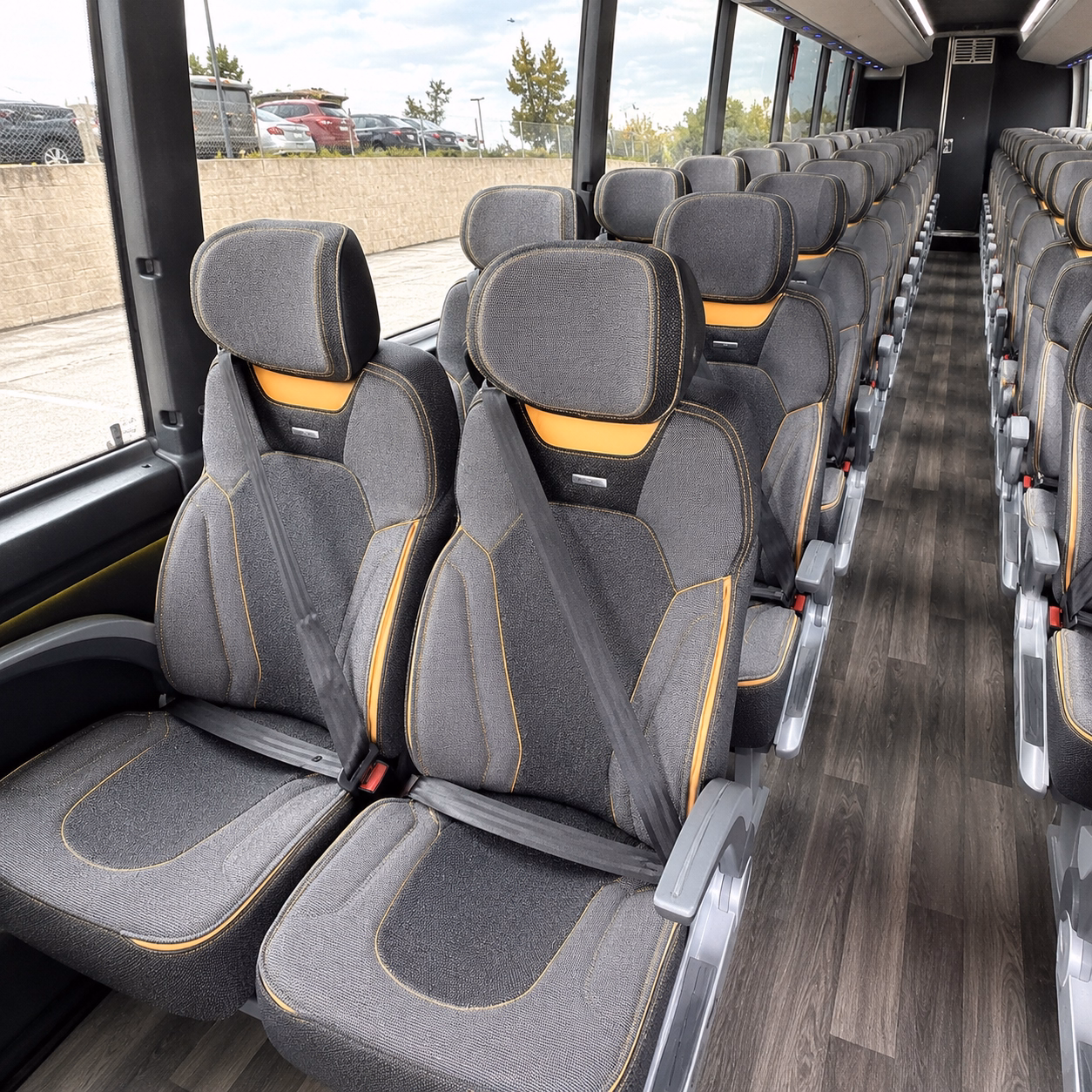 pueblo charter bus rental interior