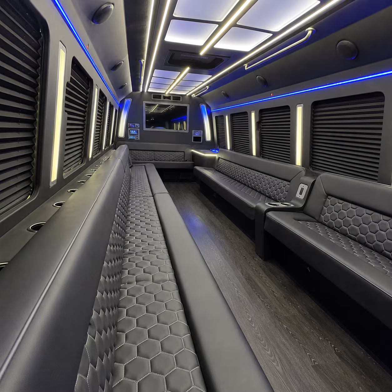 pueblo party bus rental interior